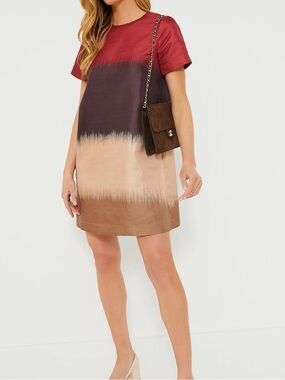 Tuckernuck NWT Sienna Stripe Short Sleeve Marlowe Red Brown Mini Dress